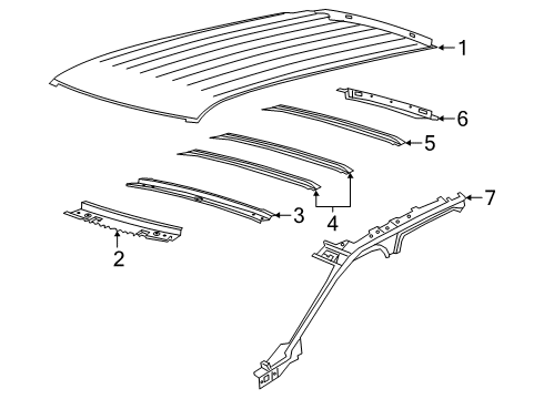 2023 Lincoln Aviator BOW ASY - ROOF Diagram for LC5Z-7851272-A