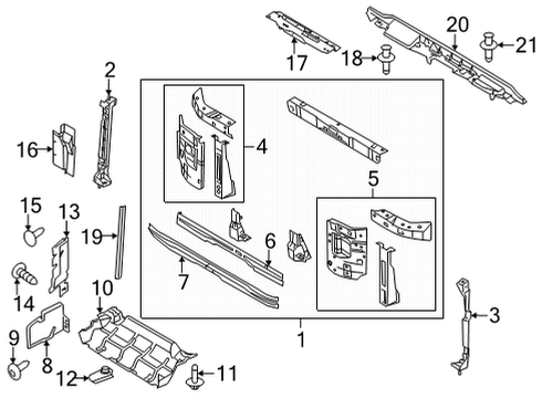 2024 Ford E-350/E-350 Super Duty Support - Radiator Diagram for HC2Z-16153-B