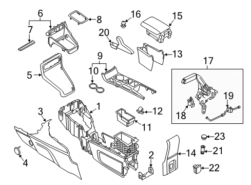 2020 Ford EcoSport Bezel Diagram for GN1Z-58061A17-RD