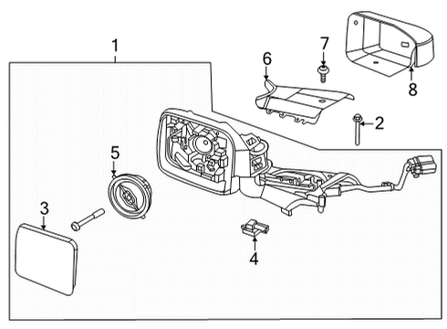 2022 Ford Bronco Mirror Assembly Rear View Outer Diagram for M2DZ-17683-DC