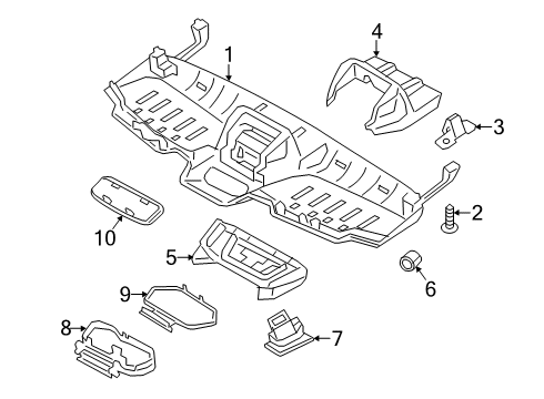 2021 Ford Transit Connect Console Panel Diagram for KT1Z-78519B42-AB
