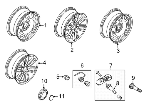 2021 Ford F-150 Wheel Assembly Diagram for ML3Z-1007-AA