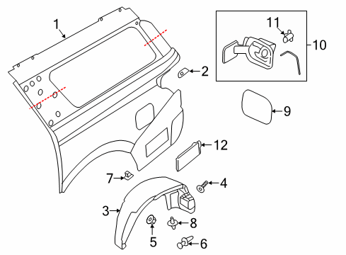 2024 Lincoln Navigator Quarter Panel Outer Diagram for NL7Z-7827847-A