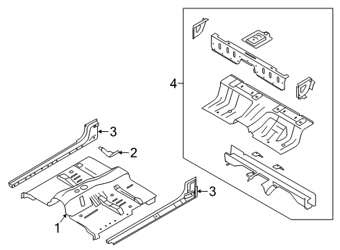 2021 Ford Ranger EXTENSION - FLOOR SIDE REINFOR Diagram for KB3Z-2110020-A