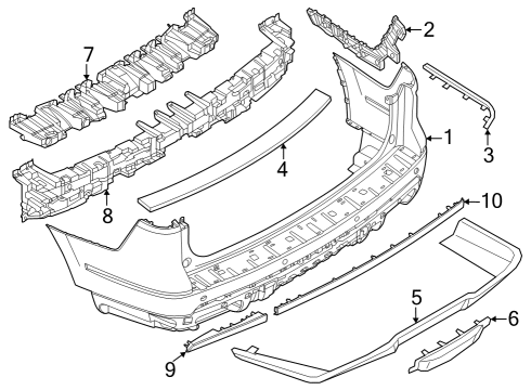 2024 Lincoln Navigator Bumper Mounting Bracket Diagram for NL7Z-17D942-F