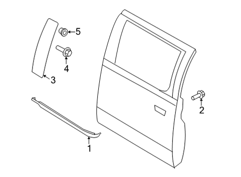 2024 Ford F-150 Door Glass Chan Weatherstrip Diagram for NL3Z-1625597-A