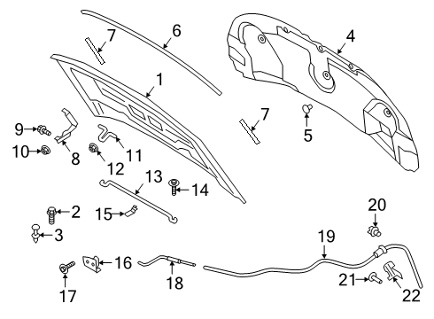 2023 Ford Explorer CABLE ASY - HOOD CONTROL Diagram for LB5Z-16916-E