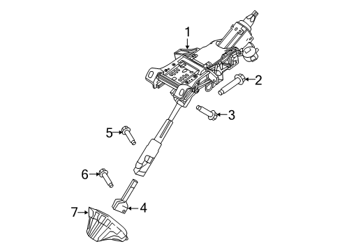 2021 Ford Transit Connect Steering Column Assembly Diagram for KV6Z-3C529-E