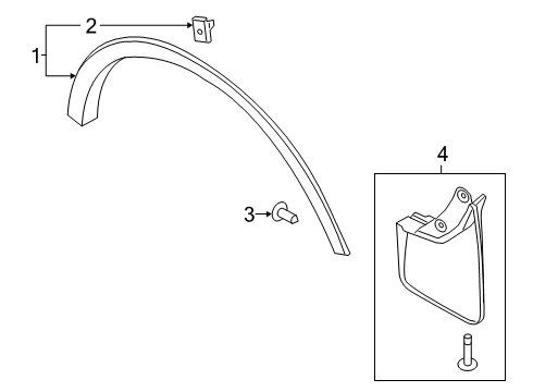 2024 Ford Escape Moulding Diagram for LJ6Z-78290A60-AA