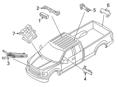 2025 Ford F-150 Keyless Entry Components Diagram 2