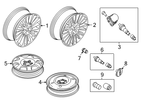 2023 Lincoln Nautilus Wheel Assembly Diagram for MA1Z-1007-A