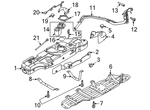2022 Ford Bronco Fuel Pump Assembly Diagram for N2DZ-9350-A
