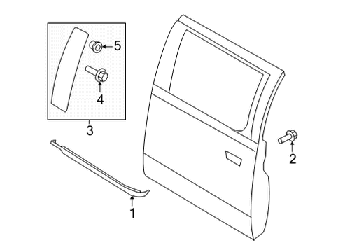 2021 Ford F-150 Moulding Diagram for ML3Z-16255A35-BC