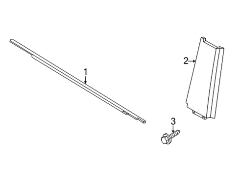 2024 Ford Bronco Door Outside Moulding Diagram for M2DZ-7820555-AA