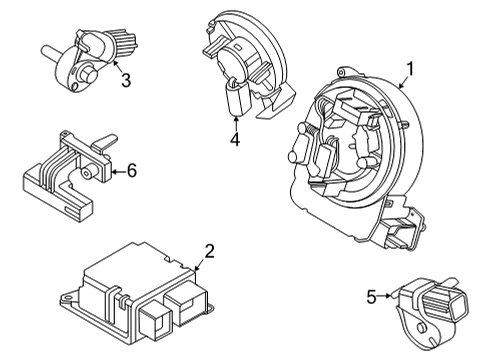 2023 Ford Mustang Mach-E Air Bag Sensor Assembly Diagram for LK9Z-14B321-A
