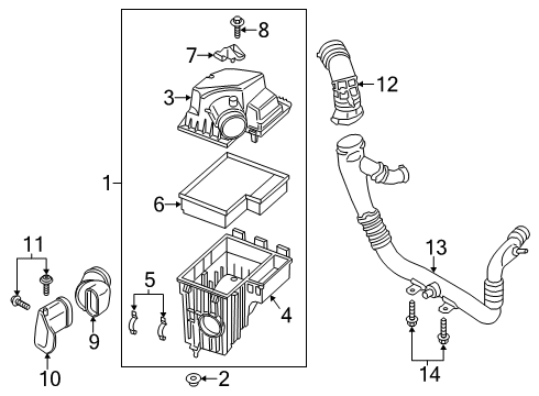 2023 Ford Transit Air Cleaner Assembly Diagram for LK4Z-9600-C