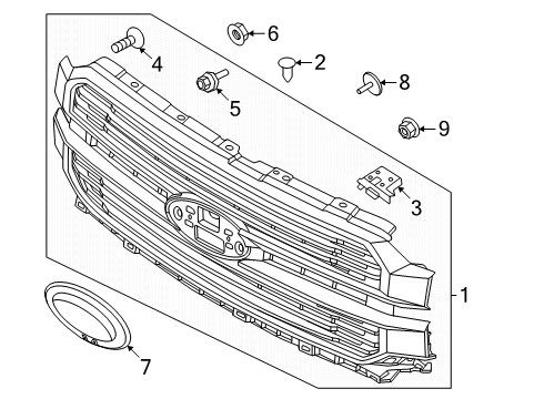 2025 Ford F-150 Grille & Components Diagram 2