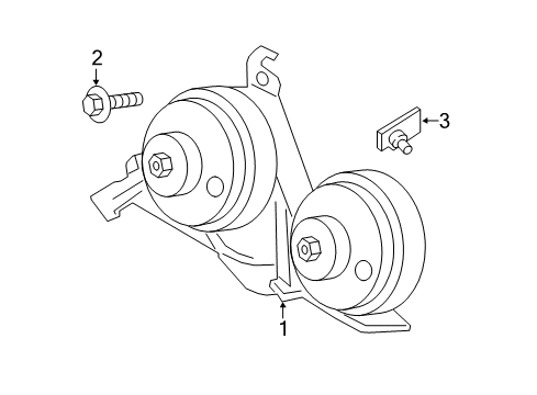 2021 Ford F-250 Super Duty Horn Assembly Diagram for LC3Z-13832-A
