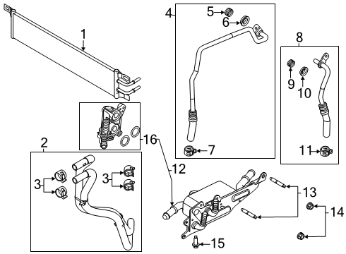 2023 Lincoln Corsair Oil Cooler Assembly Diagram for LX6Z-7A095-B