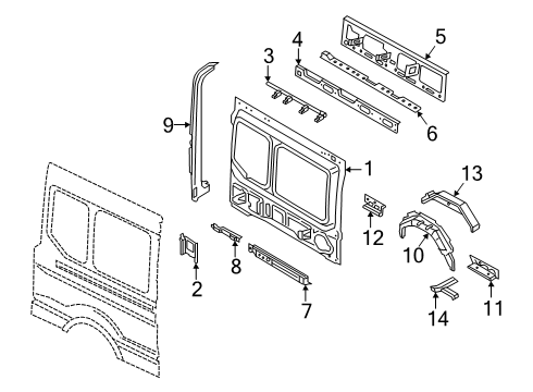 2024 Ford Transit PANEL - REAR CORNER - INNER Diagram for NK4Z-6140454-B
