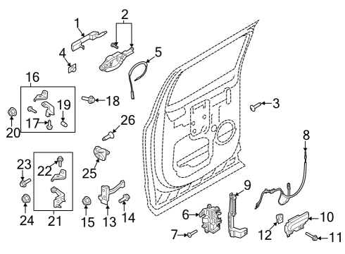 2022 Ford F-150 Lightning Door Handle Assembly Outer Diagram for NL3Z-1626605-ABPTM