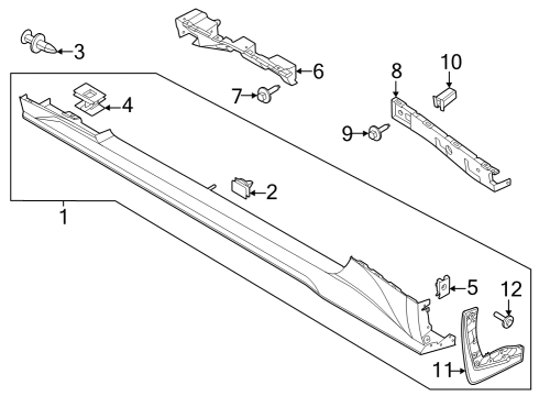2024 Ford Mustang Air Deflector Diagram for PR3Z-5411779-B