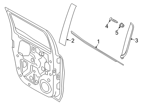 2022 Ford Ranger Moulding Diagram for AB3Z-2625555-E