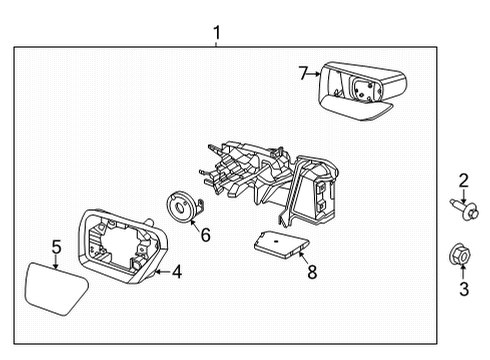 2025 Ford F-150 Mirror Assembly Rear View Outer Diagram for RL3Z-17682-CB