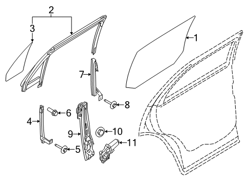 2019 Ford Police Interceptor Utility RUN ASY - GLASS Diagram for JB5Z-7825766-A