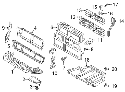 2021 Ford Transit Connect Air Deflector Diagram for KT1Z-8310-G