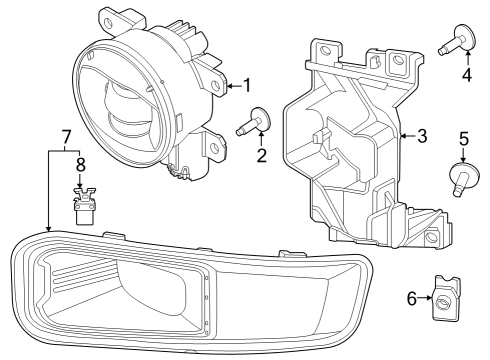 2023 Ford F-250 Super Duty Bumper Bar Moulding Diagram for PC3Z-17C755-BA