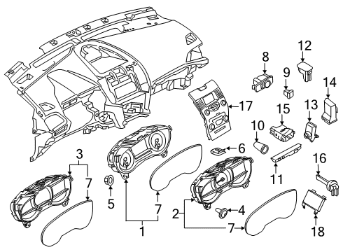 2024 Ford Edge Bezel Diagram for KT4Z-18842-B