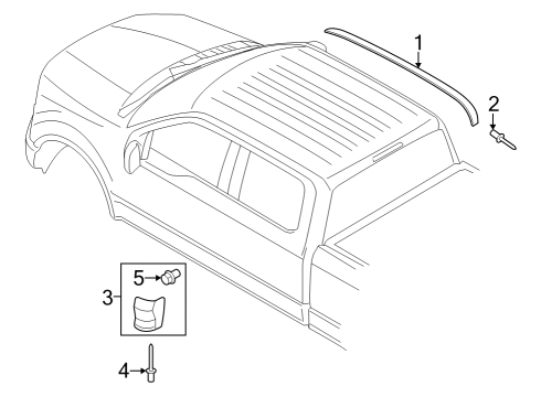 2023 Ford F-350 Super Duty Moulding Diagram for ML3Z-1629077-AAPTM