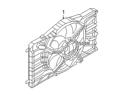 2023 Ford Mustang Mach-E Engine Cooling Motor And Fan Assembly Diagram for LJ9Z-8C607-A