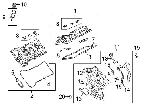 2023 Lincoln Aviator Front Cylinder Cover Diagram for L1MZ-6019-F