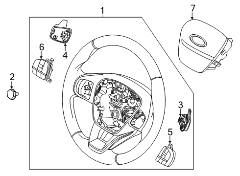 2020 Ford Escape Steering Wheel Assembly Diagram for LJ6Z-3600-RC