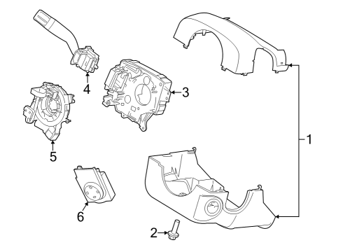 2022 Ford F-150 Lightning Steering Column Housing Assembly Diagram for ML3Z-3F791-DD