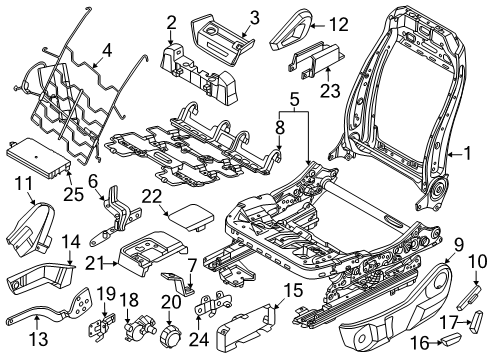 2025 Ford Ranger Gate Retaining Plate Diagram for M2DZ-78672A40-AC