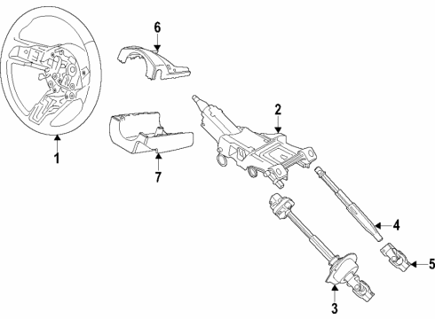 2021 Ford Mustang Steering Wheel Assembly Diagram for JR3Z-3600-GB