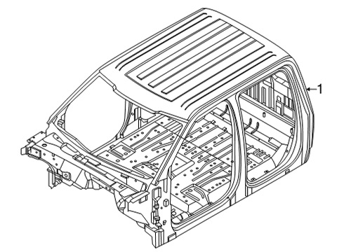 2020 Ford F-150 Cab Assembly - Trimmed - Primed Diagram for FL3Z-16001B24-A
