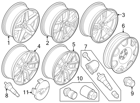 2024 Ford Mustang Wheel Cover Diagram for FR3Z-1130-D