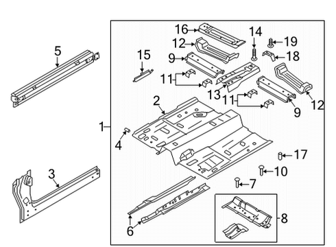 2024 Lincoln Corsair Roof Rack Cross Rail Diagram for LX6Z-7810672-A