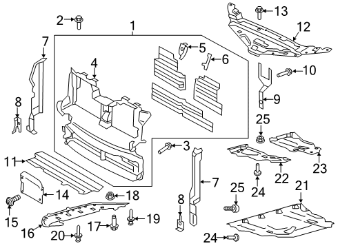2020 Lincoln Nautilus Engine Compartment Splash Shield Diagram for K2GZ-6P013-C