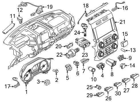2020 Ford F-150 Transmission Control Assembly Diagram for MB3Z-7A100-B