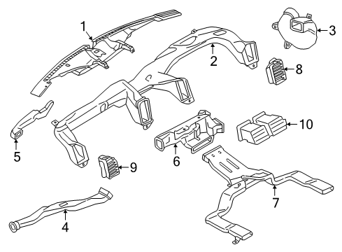 2020 Lincoln Navigator Air Duct Diagram for JL7Z-19B680-B