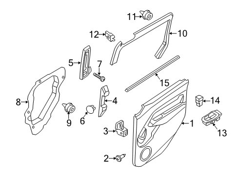 2021 Ford Transit Connect Door Panel Lining Seal Diagram for KT1Z-17237A04-RD