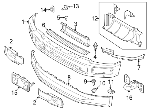2023 Ford F-250 Super Duty License Plate Bracket Diagram for PC3Z-17A385-AA