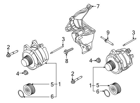 2024 Ford Transit Alternator Assembly Diagram for LK4Z-10346-C