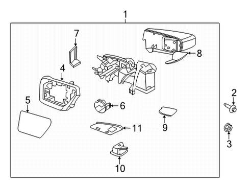 2021 Ford F-150 Mirror Assembly Rear View Outer Diagram for ML3Z-17682-SB