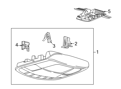 2020 Ford F-250 Super Duty Overhead Console Assembly Diagram for FT4Z-58519A70-EW